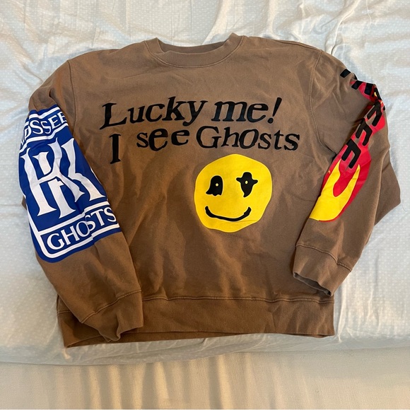 Tan Crewneck Sweatshirt. Size Large - Picture 1 of 5